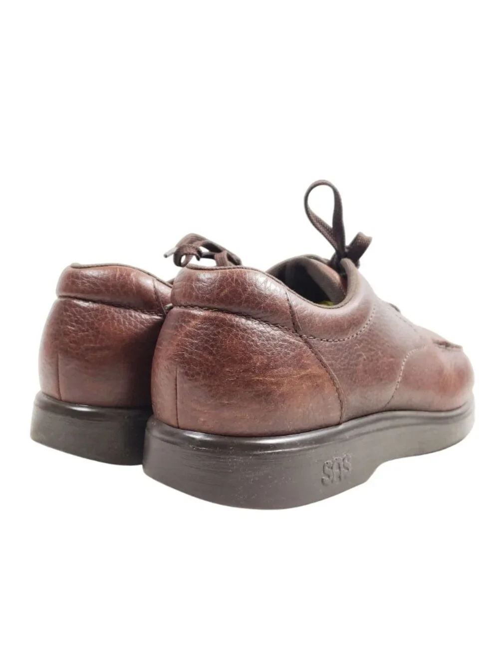 SAS Mens Size 11W Brown Leather Comfort Shoes TriPad Sole Lace-Up Casual